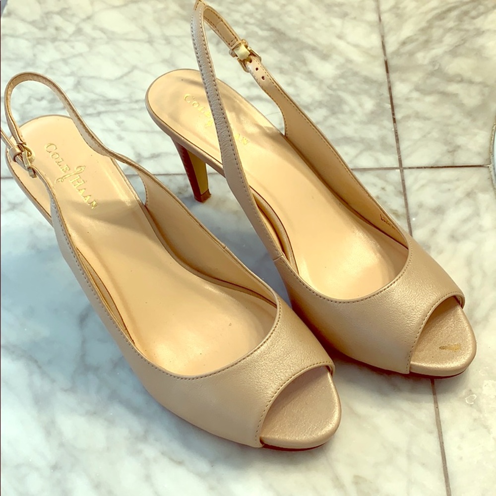 Cole Haan Open Toe Margot Sling Sandstone Pearl 6B